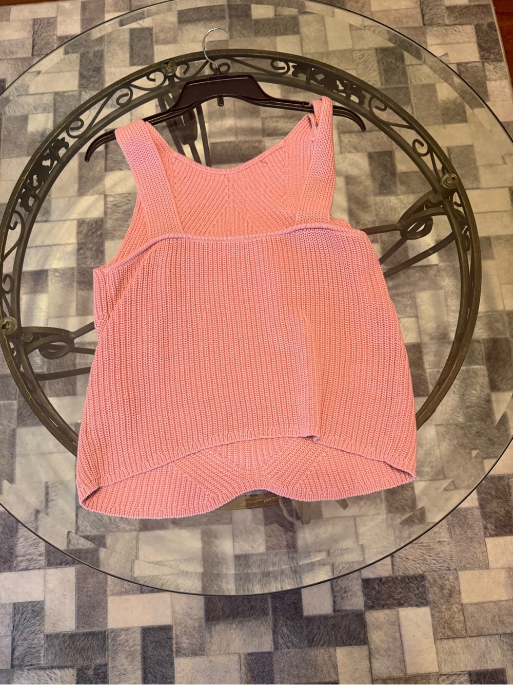 Express Pink Ribbed Knit Tank Top - Picture 2 of 3